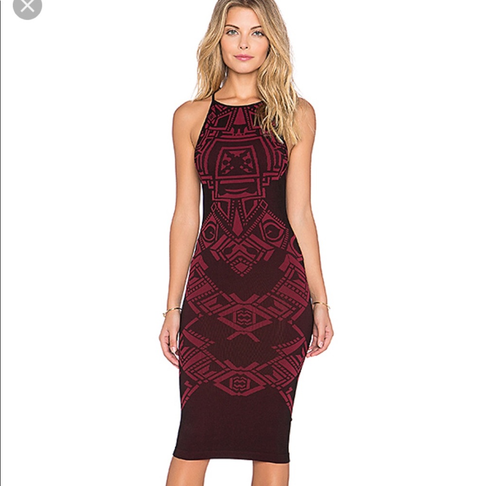 Free People Midi Bodycon Dress (Red)